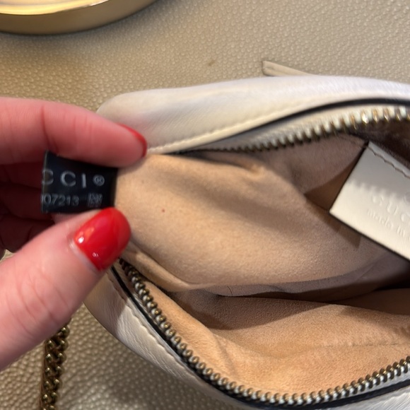 Gucci Mini GG Marmont Chain Shoulder Bag White - Picture 11 of 13